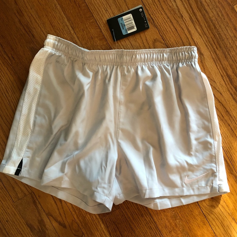 Nike dri-fit silver/white shorts